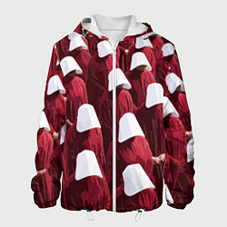 Куртка с капюшоном мужская Рассказ служанки паттерн, цвет: 3D-белый
