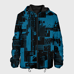 Мужская куртка Чёрно-синий абстракция геомтеричный