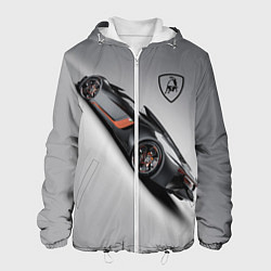 Куртка с капюшоном мужская Lamborghini - racing car, цвет: 3D-белый