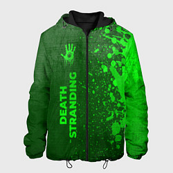 Куртка с капюшоном мужская Death Stranding - green gradient по-вертикали, цвет: 3D-черный