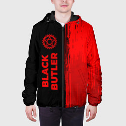 Куртка с капюшоном мужская Black Butler - red gradient по-вертикали, цвет: 3D-черный — фото 2