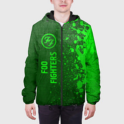 Куртка с капюшоном мужская Foo Fighters - green gradient по-вертикали, цвет: 3D-черный — фото 2