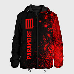 Куртка с капюшоном мужская Paramore - red gradient по-вертикали, цвет: 3D-черный