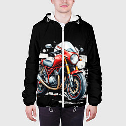 Куртка с капюшоном мужская Red Moto, цвет: 3D-белый — фото 2