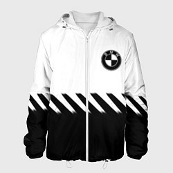 Куртка с капюшоном мужская BMW geometry line black, цвет: 3D-белый