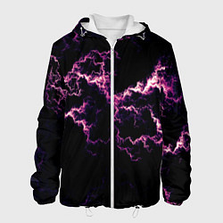 Куртка с капюшоном мужская Lightning pink glow, цвет: 3D-белый