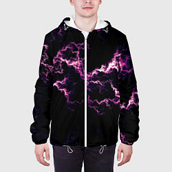 Куртка с капюшоном мужская Lightning pink glow, цвет: 3D-белый — фото 2