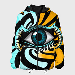 Куртка с капюшоном мужская Глаз - психоделика, цвет: 3D-черный
