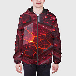 Куртка с капюшоном мужская Горящие рубины, цвет: 3D-черный — фото 2