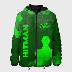 Куртка с капюшоном мужская Hitman - green gradient вертикально, цвет: 3D-черный