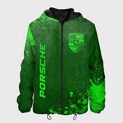Куртка с капюшоном мужская Porsche - green gradient вертикально, цвет: 3D-черный