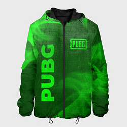 Куртка с капюшоном мужская PUBG - green gradient вертикально, цвет: 3D-черный
