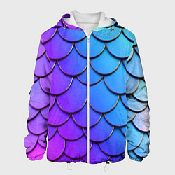Куртка с капюшоном мужская Градиент на чешуе, цвет: 3D-белый