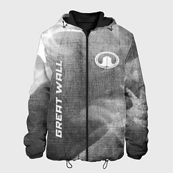 Куртка с капюшоном мужская Great Wall - grey gradient вертикально, цвет: 3D-черный