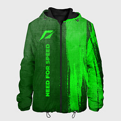 Куртка с капюшоном мужская Need for Speed - green gradient по-вертикали, цвет: 3D-черный