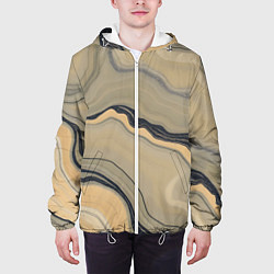 Куртка с капюшоном мужская Песочный мрамор, цвет: 3D-белый — фото 2