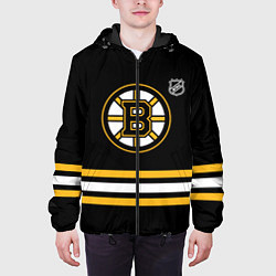 Куртка с капюшоном мужская Бостон Брюинз хоккей, цвет: 3D-черный — фото 2