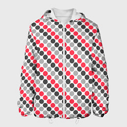 Мужская куртка Красный и серый горошек ретро