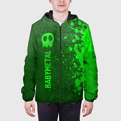 Куртка с капюшоном мужская Babymetal - green gradient по-вертикали, цвет: 3D-черный — фото 2