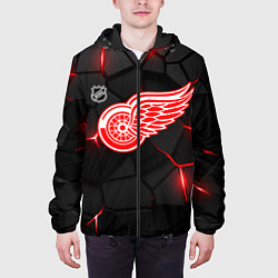 Куртка с капюшоном мужская Детройт Ред Уингз - плиты с подсветкой, цвет: 3D-черный — фото 2