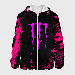 Куртка с капюшоном мужская Monster energy неоновые краски лого, цвет: 3D-белый