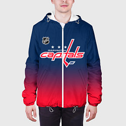 Куртка с капюшоном мужская Вашингтон Кэпиталз - градиент, цвет: 3D-белый — фото 2