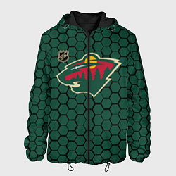 Куртка с капюшоном мужская Миннесота Уайлд - зеленые соты, цвет: 3D-черный