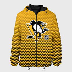 Куртка с капюшоном мужская Питтсбург Пингвинз - черный и желтый, цвет: 3D-черный
