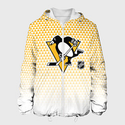 Куртка с капюшоном мужская Питтсбург Пингвинз - желтый и белый, цвет: 3D-белый