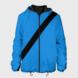 Куртка с капюшоном мужская Пристегнутый ремень безопасности, синий, цвет: 3D-черный