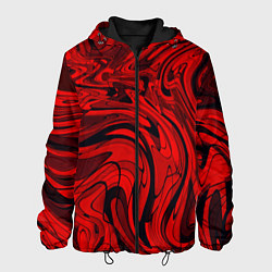 Куртка с капюшоном мужская Красный смешение пластика, цвет: 3D-черный