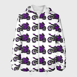 Куртка с капюшоном мужская Motorcycle purple, цвет: 3D-белый