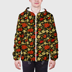 Куртка с капюшоном мужская Традиционный русский узор, цвет: 3D-белый — фото 2