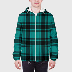 Куртка с капюшоном мужская Checkered dark blue, цвет: 3D-белый — фото 2