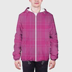 Куртка с капюшоном мужская Checkered pink, цвет: 3D-белый — фото 2