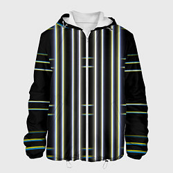 Куртка с капюшоном мужская Neon yellow blue white, цвет: 3D-белый