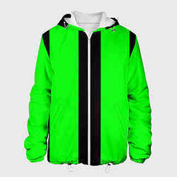 Куртка с капюшоном мужская Color green black line, цвет: 3D-белый