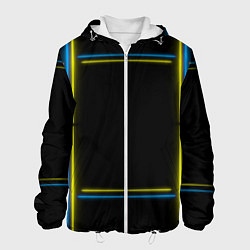 Куртка с капюшоном мужская Neon yellow blue, цвет: 3D-белый