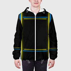 Куртка с капюшоном мужская Neon yellow blue, цвет: 3D-белый — фото 2