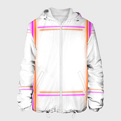 Куртка с капюшоном мужская Neon white orange pink, цвет: 3D-белый