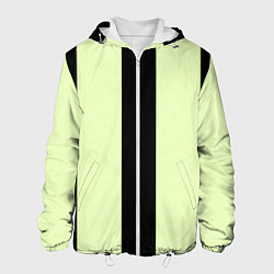 Куртка с капюшоном мужская Color light green black line, цвет: 3D-белый