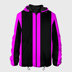 Куртка с капюшоном мужская Color black pink lines, цвет: 3D-черный