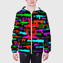 Куртка с капюшоном мужская Doom шутер паттерн, цвет: 3D-белый — фото 2