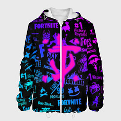 Куртка с капюшоном мужская Fortnite x doom neon logo, цвет: 3D-белый