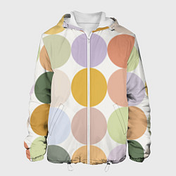 Куртка с капюшоном мужская Цветочный горошек, цвет: 3D-белый