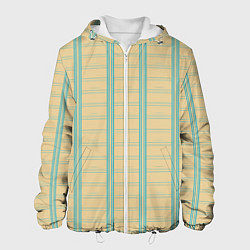 Мужская куртка Color beige cage light blue stripes