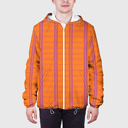 Куртка с капюшоном мужская Color orange cage, цвет: 3D-белый — фото 2