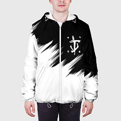 Куртка с капюшоном мужская Doom краски черно белый, цвет: 3D-белый — фото 2