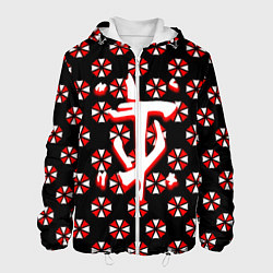 Куртка с капюшоном мужская Doom x resident evil pattern, цвет: 3D-белый
