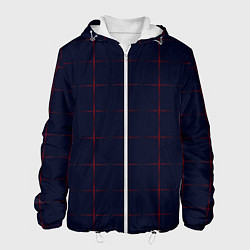 Куртка с капюшоном мужская Color dark blue red crosses, цвет: 3D-белый